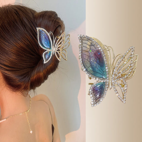 Women Butterfly  Pearl Tassel hair clip