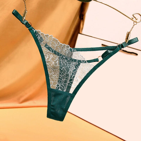 Women Lace G-strings Crotch Opening Thongs Panties