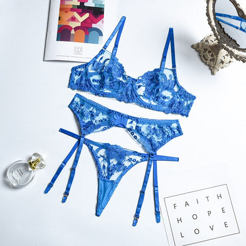 Women Bandage Lace Lingerie Set