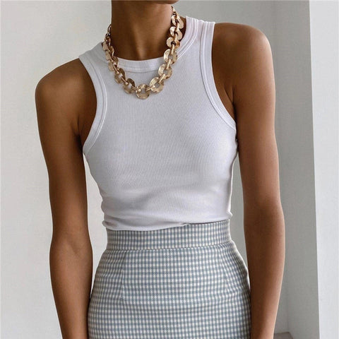 Women Sleeveless Knitted Casual Tops