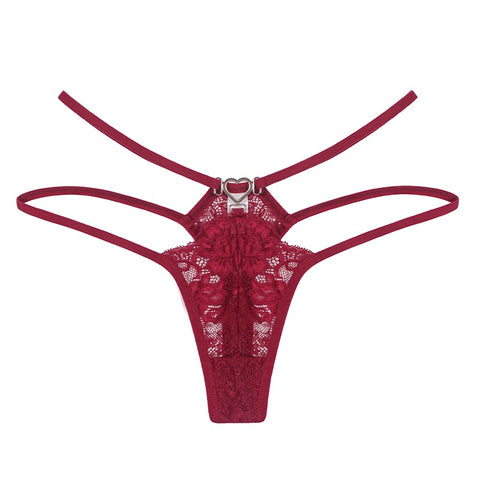 Women Metal Heart Low-waist Underwear