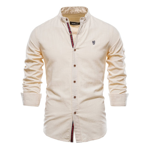 Men Solid Color Long Sleeve Shirts