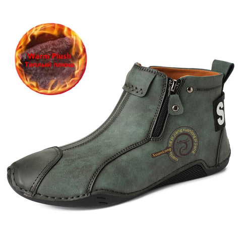 Men  Waterproof Leather Snow Boots
