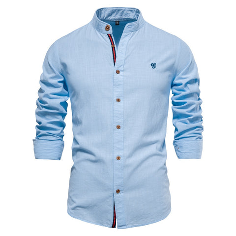 Men Solid Color Long Sleeve Shirts