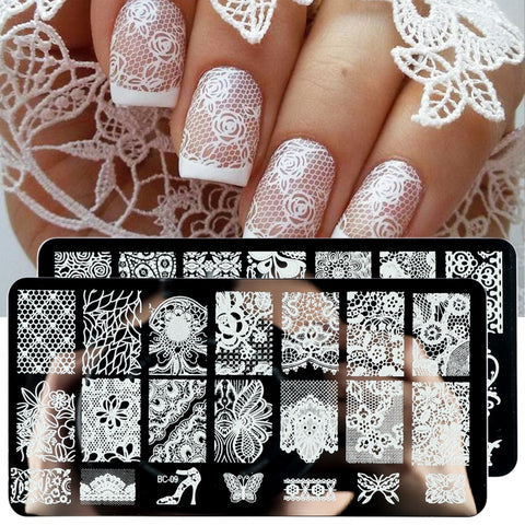 New Lace Flowers Nail Stamping Plates