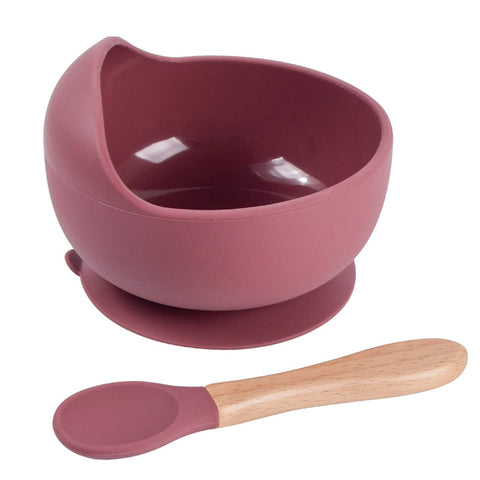 Baby Silicone Feeding Bowl With Spoon