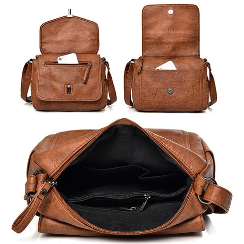 Women Vintage Soft Leather Shoulder Bags