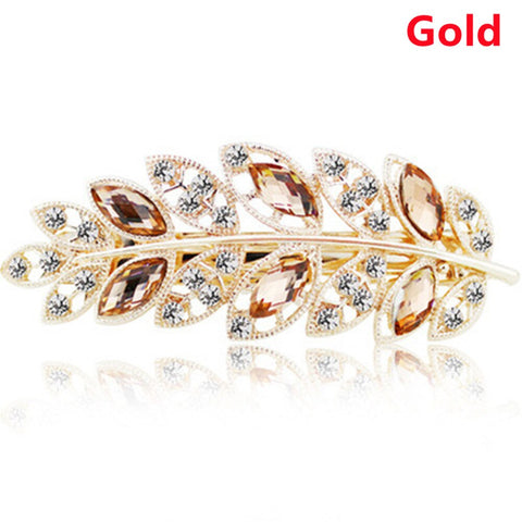 Women Crystal Pearl Bow Hair Clips