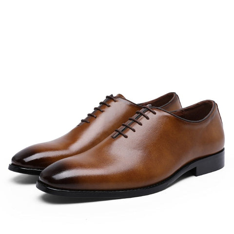 Men Business Lace-up Full Grain Leather Shoes