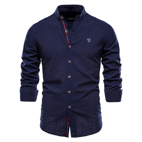 Men Solid Color Long Sleeve Shirts