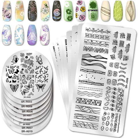 1PC Striped Line Stamping Plates