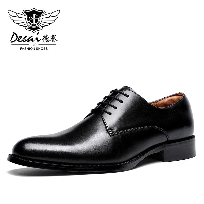 Men Business Lace-up Full Grain Leather Shoes