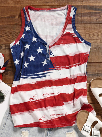 Women's American Flag Camo Tank Tops