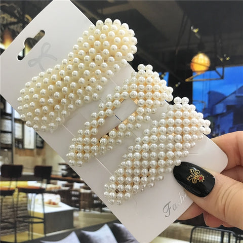 Women Handmade Pearls Hair Clips