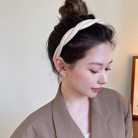 Women Pu Leather Braided headband