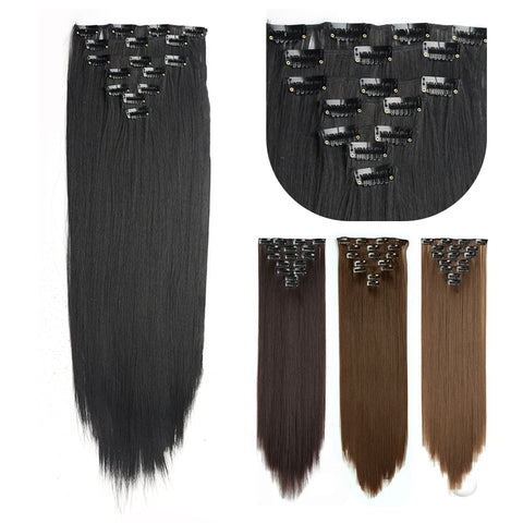 New Long Straight Natural 16 Clip