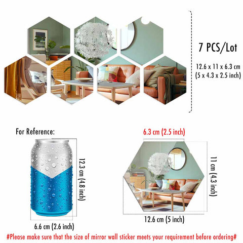 Hexagon Mirror Wall Stickers