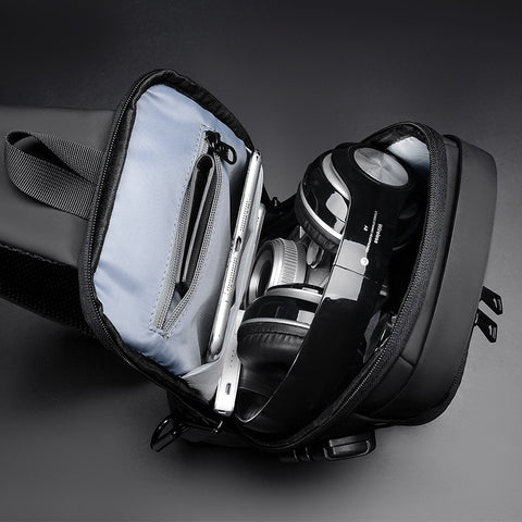 Multifunction Patent Leather Chest Bag