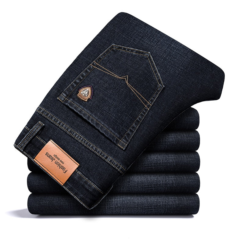 straight stretch denim jeans
