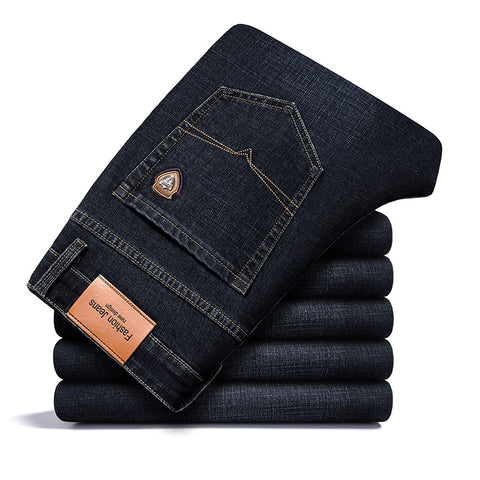 straight stretch denim jeans