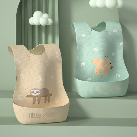 New Food Feeding Supply Silicone Baby Bib Set