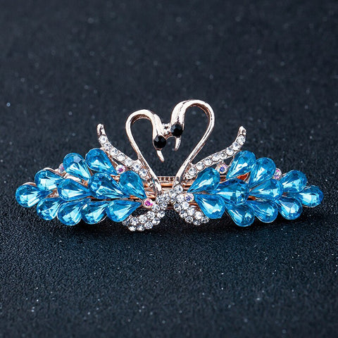 Women Crystal Pearl Bow Hair Clips