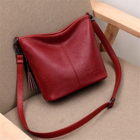 Ladies Genuien Leather Tassels Hand Bags