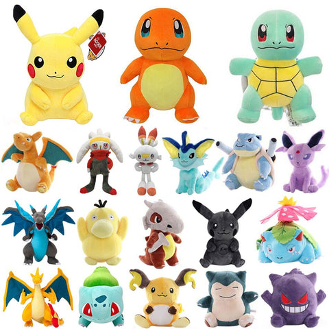 25cm Pikachu Charmander Squirtle Bulbasaur Anime Toys