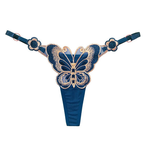 Women  Embroidery Thongs Panties