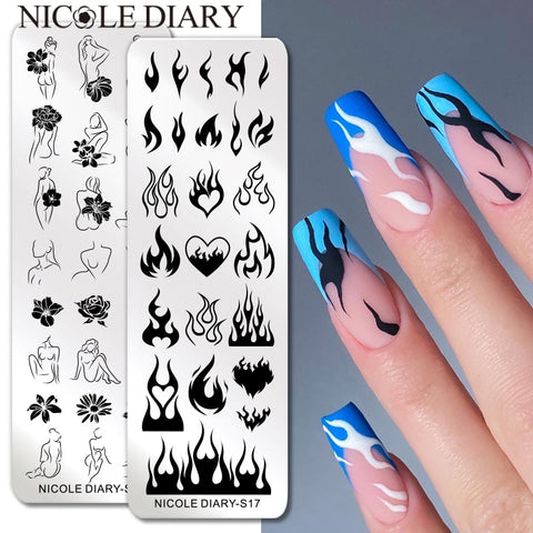 Girl Love Heart Printing Stencil Manicuring Art
