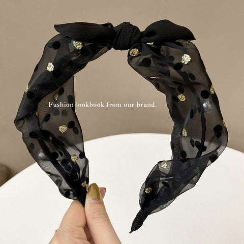 Women  Candy Color Pleated Bowknot Hairbands