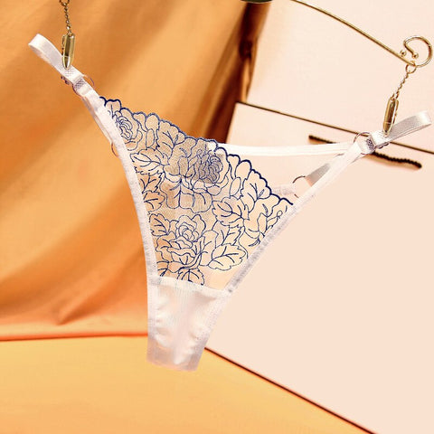 Women Lace G-strings Crotch Opening Thongs Panties