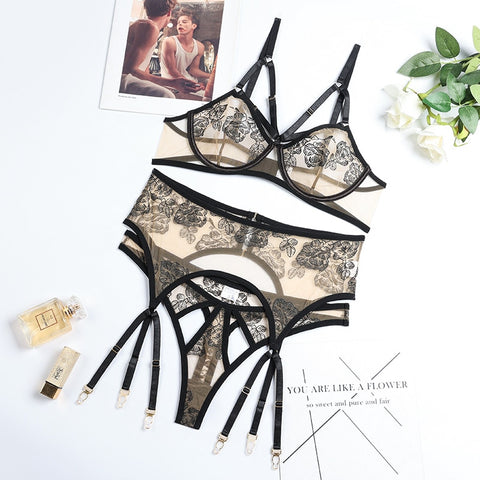 Women Erotic Lingerie Garter Thong Suit