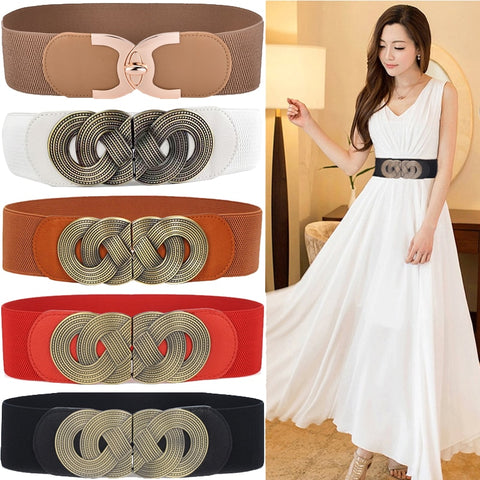 Ladies Wide Elastic Waist Belt