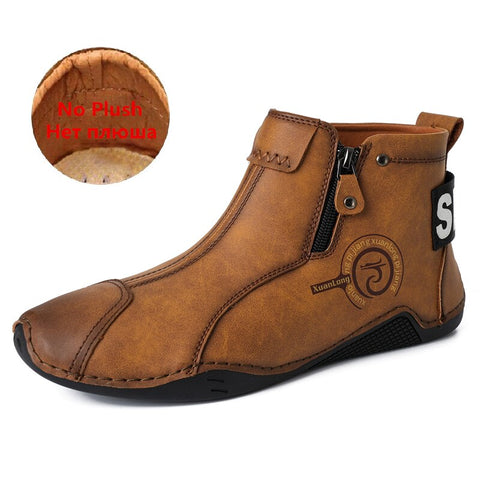 Men  Waterproof Leather Snow Boots