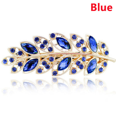 Women Crystal Pearl Bow Hair Clips