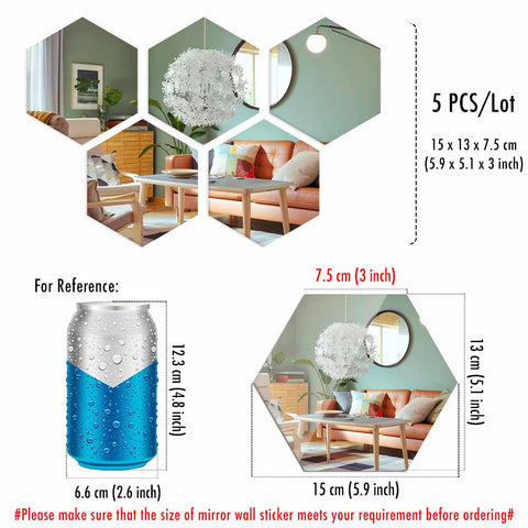 Hexagon Mirror Wall Stickers