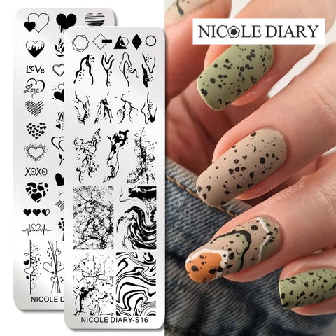 New Marble Abstract Geometry Nail Stamping Plates