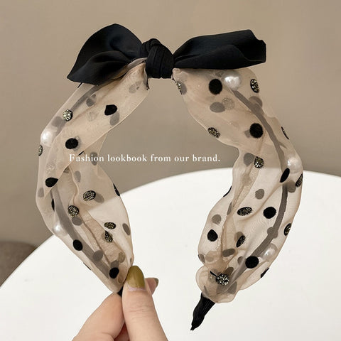 Women  Candy Color Pleated Bowknot Hairbands