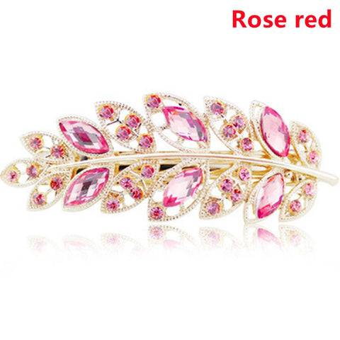 Women Crystal Pearl Bow Hair Clips