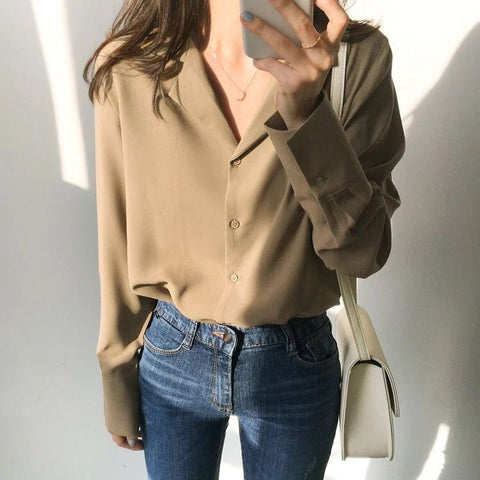Womens Long Sleeve Blouses Shirt