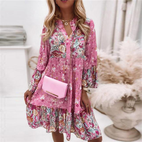 Women Boho Vintage Dress