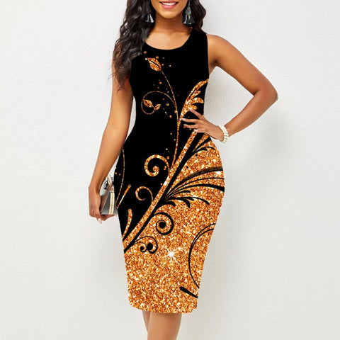 Women Floral Print Round Dress