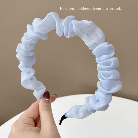 Women  Candy Color Pleated Bowknot Hairbands