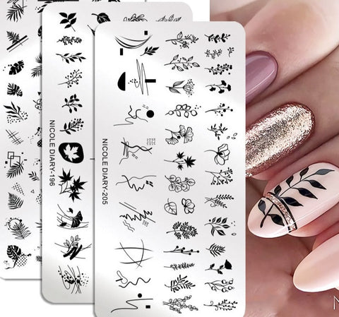 New Flower Stripe Design Stamping Plates