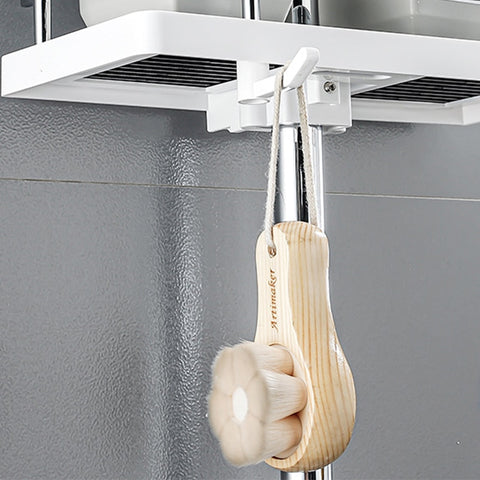 Bathroom lift rod tray storage