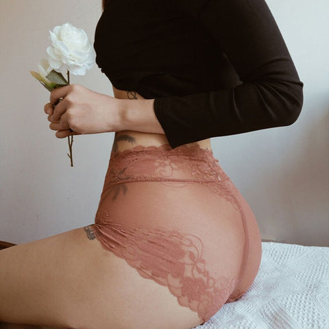 Women Sexy Lace Mesh Lingerie Panties