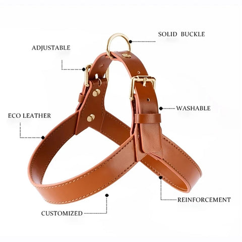 Dog Leather Chest Harness
