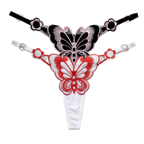Women  Embroidery Thongs Panties
