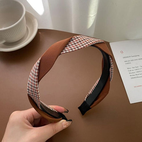 Women Pu Leather Braided headband